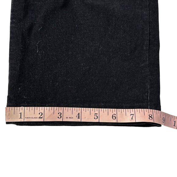 Erika Black Corduroy Pants Sz 12 Elastic Waist Straight Leg Relaxed Fit Vintage - Picture 9 of 9